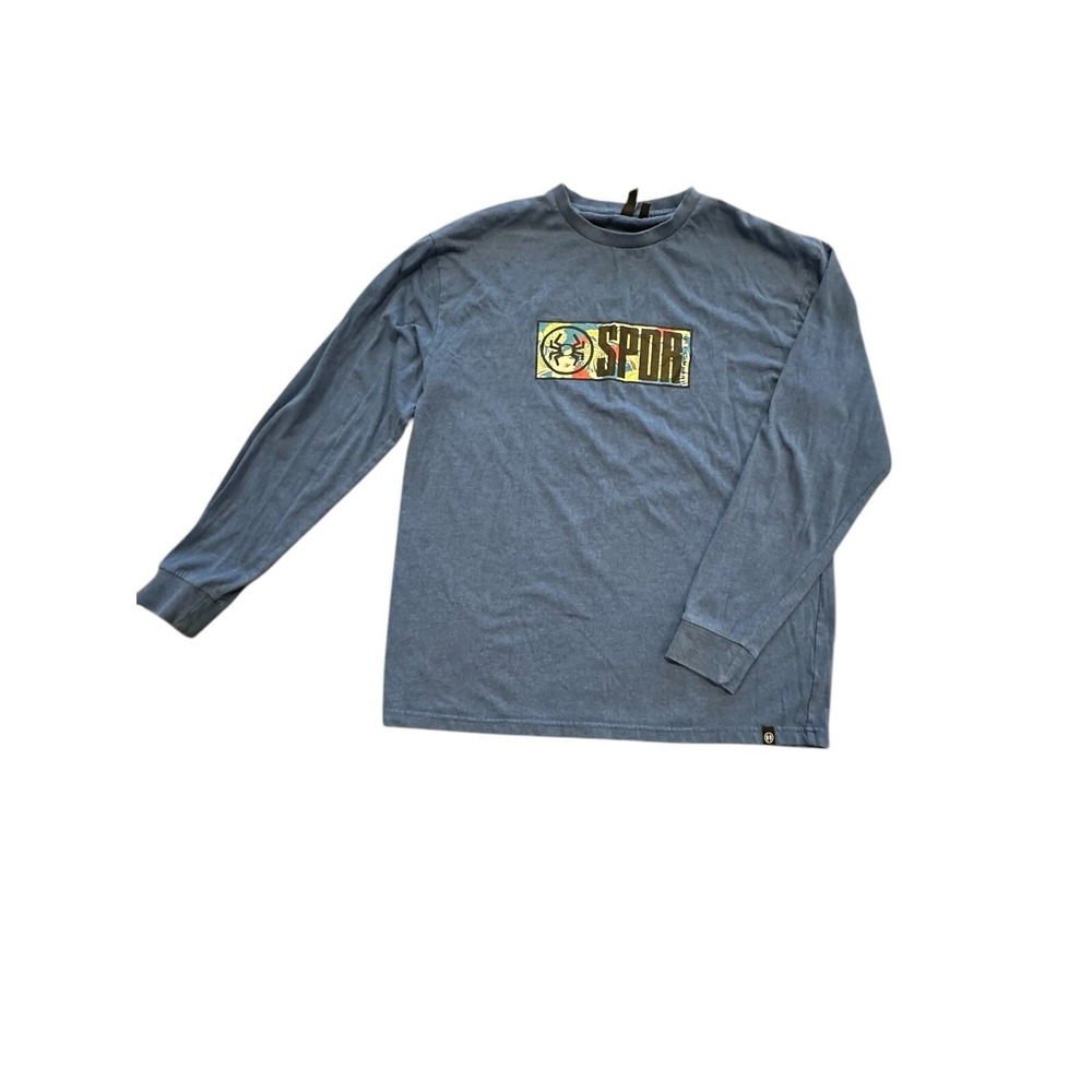 Spyder Men's Active Long Sleeve‎ T-Shirt Size Medium M Blue Logowear Surf Brand